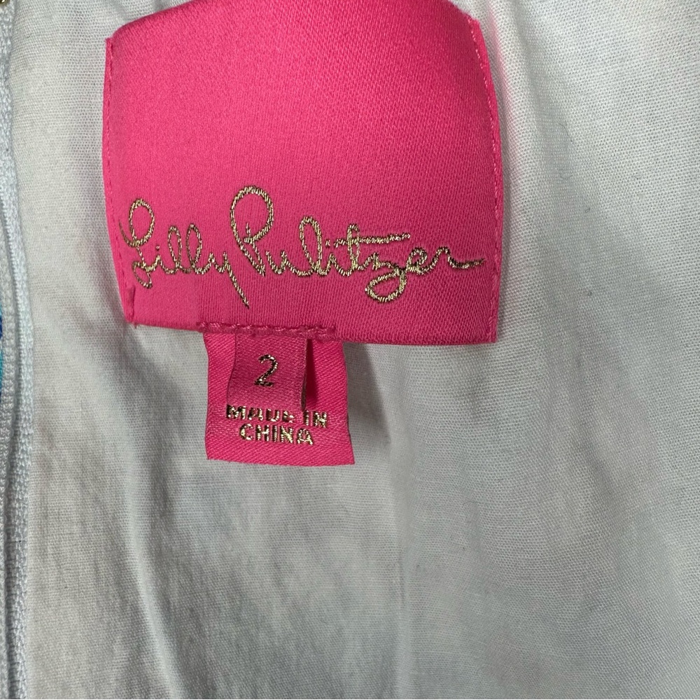 Lilly Pulitzer Mila Stretch Shift Dress Light Aqua Spritz Size 2 - Picture 6 of 7